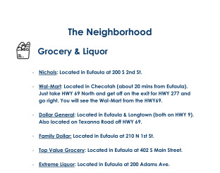 Lake Eufaula Area Amenities
